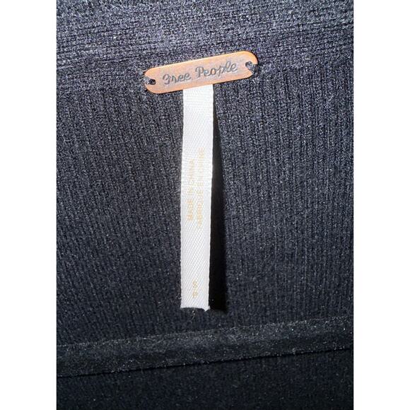 Free People Black Single Button Ribbed Sweater Blazer S - Picture 4 of 7